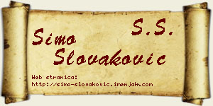 Simo Slovaković vizit kartica